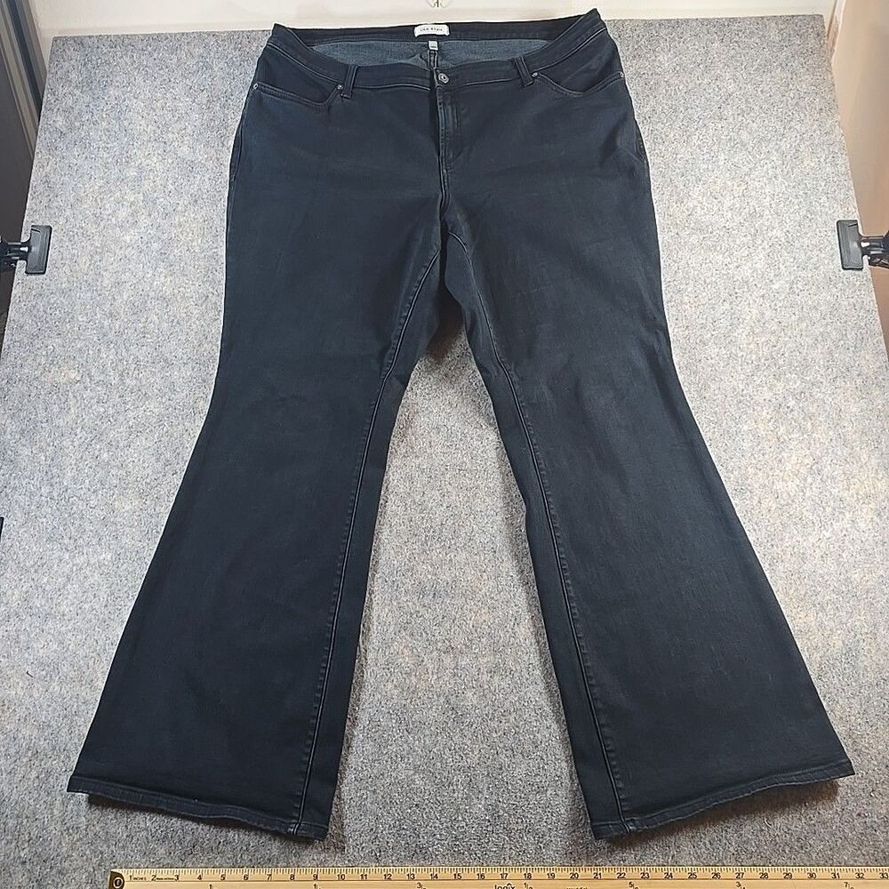 Lila Ryan Wide-Leg Bootcut Jeans Plus Size 22W Dark Wash Blue Denim Stretch